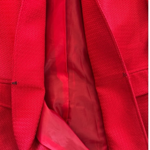 TAHARI ASL Women’s Red Tailored Inverted Lapel Collar Blazer Jacket Studded Sz 6 - Picture 7 of 12